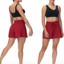 Blaosn Flowy Athletic Shorts for Women Gym Workout Running Short Pants High Waist Skort with Pocket Casual Summer Clothes (Red, XL)
