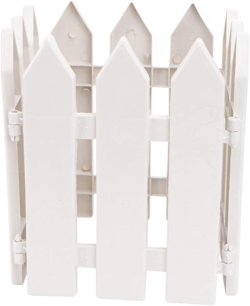 ABOOFAN 10Pcs Plastic Garden Fence Miniature Fairy Picket Fence Edging Border for DIY Fairy Dollhouse Garden Landscape Yard Lawn Plant Figurine Decor (White 20X17.3CM)