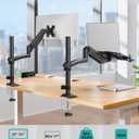 MOUNT PRO Laptop Arm Desk Mount, Single Monitor Stand with VESA Laptop Tray, Adjustable Lap Top Holder for Max 22lbs 17" Notebook & 32" Computer Screen, Swivel Notebook Bracket, Clamp on/Grommet Base