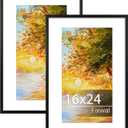 Fixwal 16x24 Picture Frame, Fits 14x20 with Mat or 16x24 Without Mat, Black