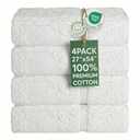 Chakir Turkish Linens | Hotel & Spa Quality 100% Cotton Premium Turkish Towels | Soft & Absorbent (4-Piece Bath Towels, White)