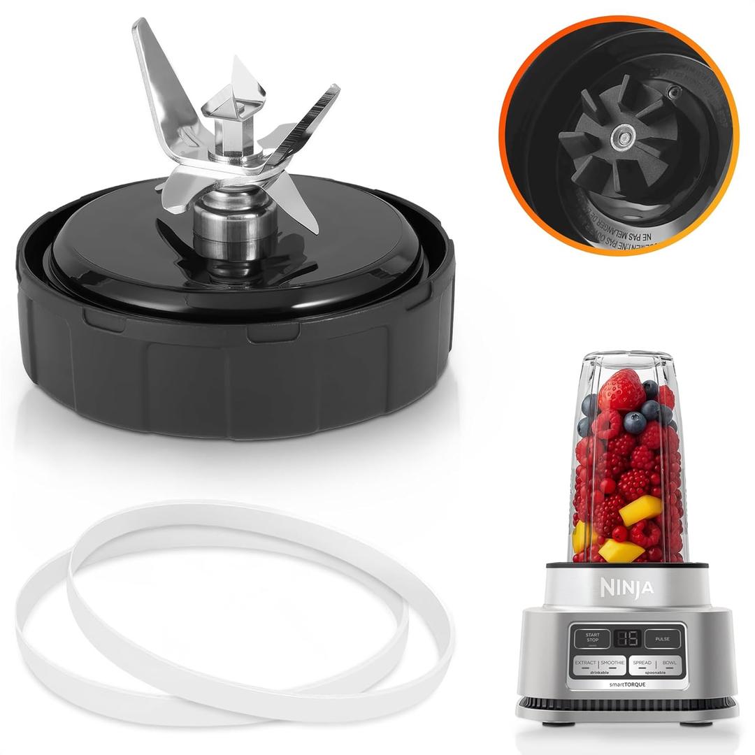Ninja Replacement Blades  Compatible with Ninja Foodi Power Blender SS100, SS101, SS101C, SS150, SS151, SS300, SS350, SS351, SS351TGT, CO351B, CO101B  7 Fin Male 3.9" Ninja Blender Blade Replacement