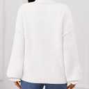 MEROKEETY Women's Fall 2026 Chunky Cardigan Sweaters Trendy Ruffle Button Down Long Sleeve Casual Knit Coat Winter Clothes (White, XL)