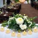 50 Pack Battery Operated Tea Lights Candles, Realistic Flickering Flameless LED Tea Lights, 3D Wick Electric Fake Tealights Candles for Wedding, Festival, Party, Home Decor (White)