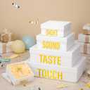 Kolldenn 5 Senses Gift Boxes for Him Her Five Senses Gift Bags Nesting Gifts Box with Lid for Valentine's Day Wedding Anniversary Birthday Party Decor for Husband Boyfriend 5.1'' to 13.8''(White)