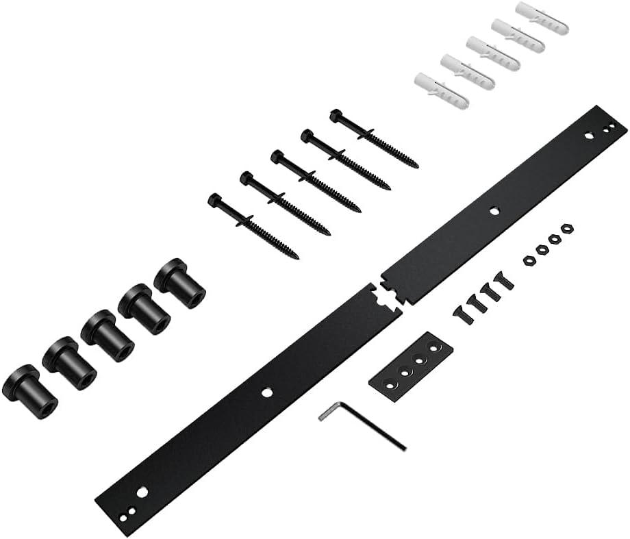 skysen 6ft Barn Door Track Only with Wall Spacer and Screws - Track Extend Kit for Barn Door Hardware, (track-6ft)