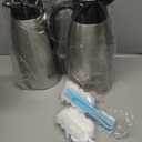 68oz Thermal Coffee Carafe, 2 Pack Airpot Insulated Coffee Urns Stainless Steel Vacuum Thermal Pot Dispenser for Coffee, Hot Water, Tea, Hot Beverage - Keep 12 Hours Hot, 24 Hours Cold (Silver,Silver)