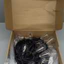 Brightever LED Outdoor String Lights 100FT Patio Lights with 52 Shatterproof ST38 Vintage Edison Bulbs, Outside Hanging Light Waterproof for Porch, Deck, Garden, Backyard, Balcony, 2700K Dimmable (100FT-Warm White, Black Wire)