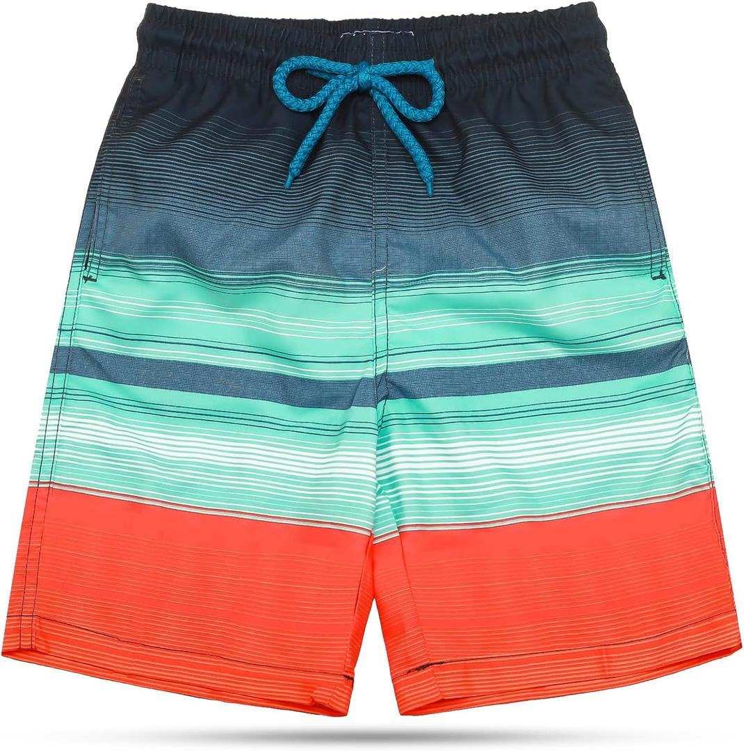 KAILUA SURF Boys' Swim Trunks Quick Dry Board Shorts with Mesh Liner, Sizes 3T