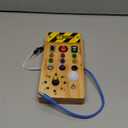 Hoarosall Montessori Wooden Busy Board with 8 LED Light switches, Sensory Toys Light Switch Travel Toys for 1+ Year Old Baby and Toddler