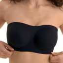 Bras for Women, S-2XL, Wireless Seamless Tube Top Bra, Anti-Slip Lightly Padded Bandeau Bralette (XX-Large, Pure Black)