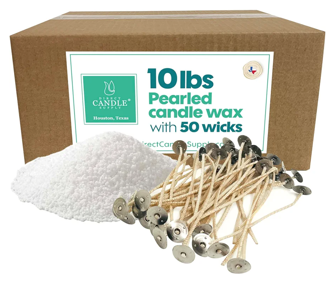 Snow Pearled Candle with Wicks | Sand Candle Wax kit | Candle Sand with Wicks Included | Unscented Powder Candles for Candle Making, Weddings, and Parties