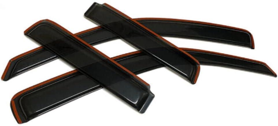 4pcs Sun Vent Wind Deflector Guard Window Visors Left Driver Side In Channel Mount Style Acrylic Dark Smoke Crew Cab for Nissan Frontier 2.5L 2008-2019 & 4.0L 2005-2019