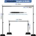 SLOW DOLPHIN Pipe and Drape Photography Backdrop Stand Kit Adjustable Photo Background Stand 10ft x 6.5ft with Metal Base for Parties Weddings Birthday Party Events Photo Booth