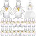 Chuangdi 20 Set Holy Water Bottle 50ml Wishing Bottle with Cork Empty Holy Container for Holy First Communion Church Wedding Party Favors Jerusalem Gifts Catholic Christian(Square)