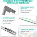 Upgraded W10837029 Refrigerator Door Handle w/Set Screw Compatible with Whirlpool Refrigerator Handle, Stainless Steel Fridge Door Handle Replacement, Replace Part W10653471, 4338550