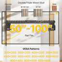 MonTEK 0.35'' Ultra Slim TV Wall Mount for 50-100 Inch Flat & Frame TVs | up to 165 lbs, Low Profile Flush TV Mount, Micro Gap TV Bracket, Max VESA 850x800mm, Fits 16/18/24/32Studs
