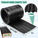 Bunk Wrap Kit Roll 16ft with Endcaps for Boat Trailer, 2"x4" Waterproof PE Synthetic Bunk Cover Replaces Carpet, Black