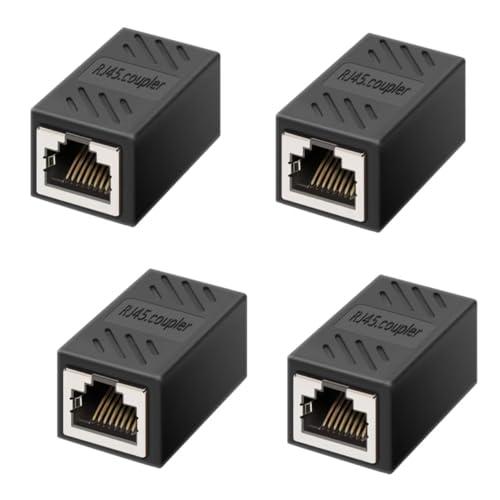RJ45 Coupler, Ethernet Network Cable in line Coupler for Cat7/Cat6/Cat5e/Cat5, Ethernet Network Cable Extender Female to Female (4 Pcs)