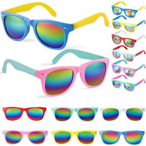 LovesTown 6 Pack Kids Sunglasses Party Favors, Neon Sunglasses with UV400 Protection Multicolor for Outdoor Activities, Goody Bags for kids Birthday, Pool Party
