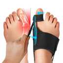 Bunion Corrector Splint For Big Toe - 2 Pcs Adjustable Bunion Splint Brace With Silicone Pad, Big Toe Straightener For Hallux Valgus Bunion Relief, Day & Night Support