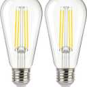 ALAMPEVER ST19 Dusk to Dawn LED Outdoor Light Bulb, 1400LM Sunlight Sensor Light Bulbs, 8W (100W Equivalent), 5000K Daylight White, Automatic Light Bulb for Porch, Patio, Garage, 2 Pack, Non-Dimmable