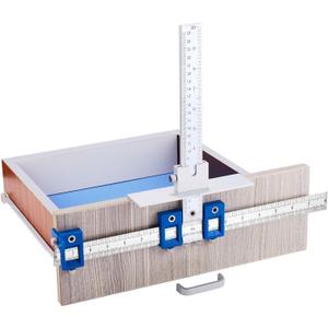 TOURACE Cabinet Hardware Jig for Handles and Knobs Aluminum Alloy Drill Guide Sleeve Drawer Pull Wood Drilling Dowelling Tools Set Drawer Knob Pull Drilling Templates Jig Tool