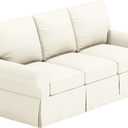 The Sofa Cover is 3 Seat Sofa Slipcover Replacement. It Fits Pottery Barn PB Basic Three Seat Sofa (Cotton Yellow)