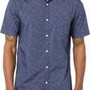 Amazon Essentials Men's Slim-Fit Short-Sleeve Poplin Shirt (Blue, XXL)