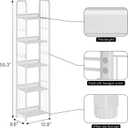 Bookshelf Storage Shelf Bookcase Freestanding Storage Stand for Living Room, Bedroom, Kitchen, Rust Resistance, Easy Assembly Free Combination Multi-Functional Organizer (5 Tiers, White)