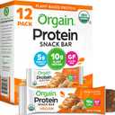 Orgain Organic Vegan Protein Bars, Peanut Butter - 10g Plant Based Protein, Low Calorie Healthy Snacks, No Lactose or Soy Ingredients, Gluten Free, Non-GMO - 1.41 Oz (Pack of 12)