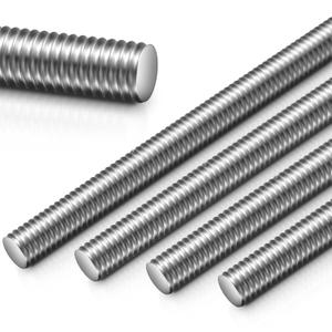 Blulu 4 Pcs 3/8"-16 Fully Threaded Rod, 36" Length, 304 Stainless Steel Long Threaded Screw, Right Hand Threads