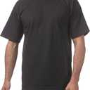 Pro Club Men's 6-Pack Heavyweight Cotton Short Sleeve Crew Neck T-Shirt (Black) M