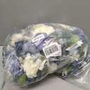 Artificial Flower Candle Rings - 6 Inch Inner Rose Floral Wreaths with Butterflies for Wedding Bridal Event Table Centerpieces Backdrop Decorations (Navy Blue & White, 6 X Candle Rings)