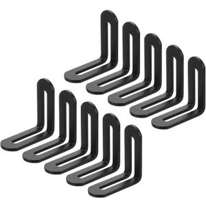 uxcell 10Pcs Adjustable L-Shape Corner Brace with Slot, 1.89 x 1.89 Inch Stainless Steel Slotted Right Angle Corner Bracket for Wooden Furniture Cabinet, Black