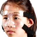 Nose Guard for Broken Nose - Adjustable Face Shield for Basketball, Soccer & Softball - Shatterproof Face Guard with Soft Padding - Wide View and Lightweight (Small Size)