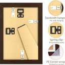 YESKAY 4x6 Picture Frame - 4 x 6 Photo Frame Made of Solid Oak Wood and Real Glass,Display Picture 3.5x5 with Mat or 4x6 Without Mat,4 by 6 Frames for Wall & Tabletop(Color Walnut)