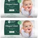 Naturally Nature Disposable Cloth Diaper Liners, Unscented, Fragrance-Free, Chlorine Free Diaper Inserts - 200 Count - (2 Rolls, 100 Sheets per Roll)