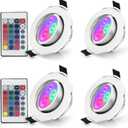 4 Pack LED Color Changing Recessed Lighting 3W RGB Downlight Retrofit Fixture 3 inch Gimbal Recessed Lighting 16 Color Changing Ceiling Light