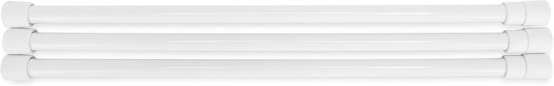 Camco 44053 28" RV Refrigerator Bar, Holds Food and Drinks in Place During Travel, Prevents Messy Spills, Spring Loaded and Extends Between 16" and 28" - White (3 Pack) (44074)