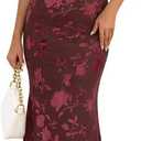 MEROKEETY Women's 2026 Summer Off The Shoulder Spaghetti Strap Floral Mesh Wedding Guest Cocktail Formal Party Maxi Dresses (Red, XL)