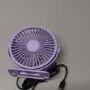 TriPole Desk Fan USB Powered Small Portable Fan, 3 Speeds Adjustable Strong Breeze Mini Personal Fan, 360° Rotation Quiet Plug In USB Fan for Desktop Bedroom Office Table Travel, Purple, 4.9ft Cable