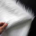 White Long Pile Faux Fur Faux Plush Muffler Scarf Dolls Jewelleries Displaying Backdrop Product Photo Backdrop, Great for Nail Art, Cushion Fluffy (White 0.5M)
