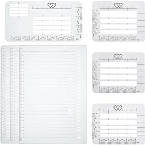 PLIGREAT 7 Pcs Straight Line Stencil Templates Set, Line Drawing Stencil Scale Writing Ruler Calligraphy Lettering Guide Template for Students Architect Ruled Paper Journaling Scrapbooking Tools