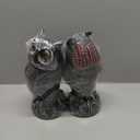 Hausse 2 Pack Bird Scarecrow Fake Owl Decoy Sculpture, Rotating Head Plastic Owl Bird Deterrents, 10.6 Inch Height Nature Enemy Horned Pest Repellent for Outdoor Garden Yard (Black)