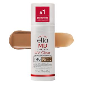 EltaMD UV Clear Face Sunscreen, Oil Free Sunscreen for Sensitive Skin with Zinc Oxide, Dermatologist Recommended (04 - Deep Tinted (1.7 oz)), EXP: 2026/08