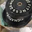 Fitvids 2" Olympic Bumper Plate Weight Plates with Steel Hub, 45LB, Pair