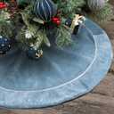 Bunny Chorus Christmas Tree Skirt: 36 Inch Blue and Silver Luxury Velvet Plush Fur Christmas Tree Skirts, Vintage Bright Xmas Tree Holiday Decorations for Christmas Indoor Outdoor Dcor Home Supplies
