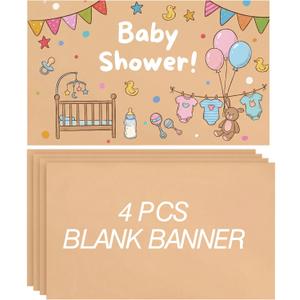 Tatuo 4 Pcs 36" x 72" Large Blank Brown Paper Banners for 2026 Graduation Crafts Decoration 120gsm Thick Kraft Paper Banner for Display Wall Signs Painting Birthday Wedding Summer Party Decor