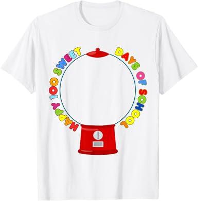 100 Days of School Gumball Machine Empty DIY Project Blank T-Shirt S Youth Kids 8